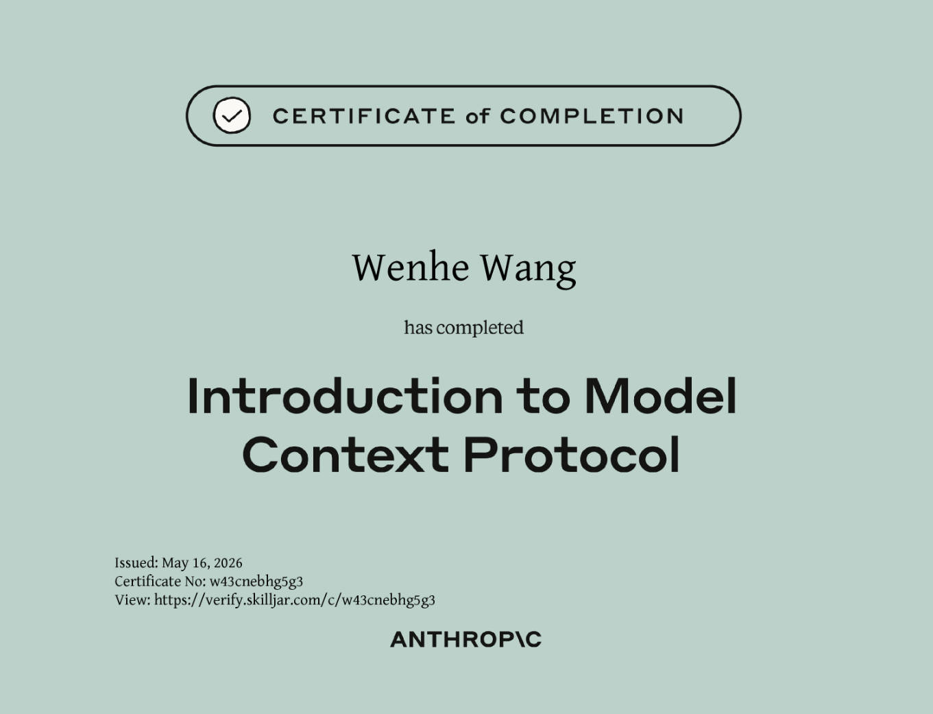 Introduction to Model Context Protocol Certificate