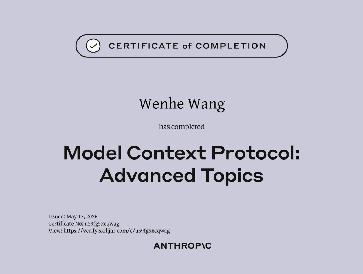 Model Context Protocol: Advanced Topics Certificate